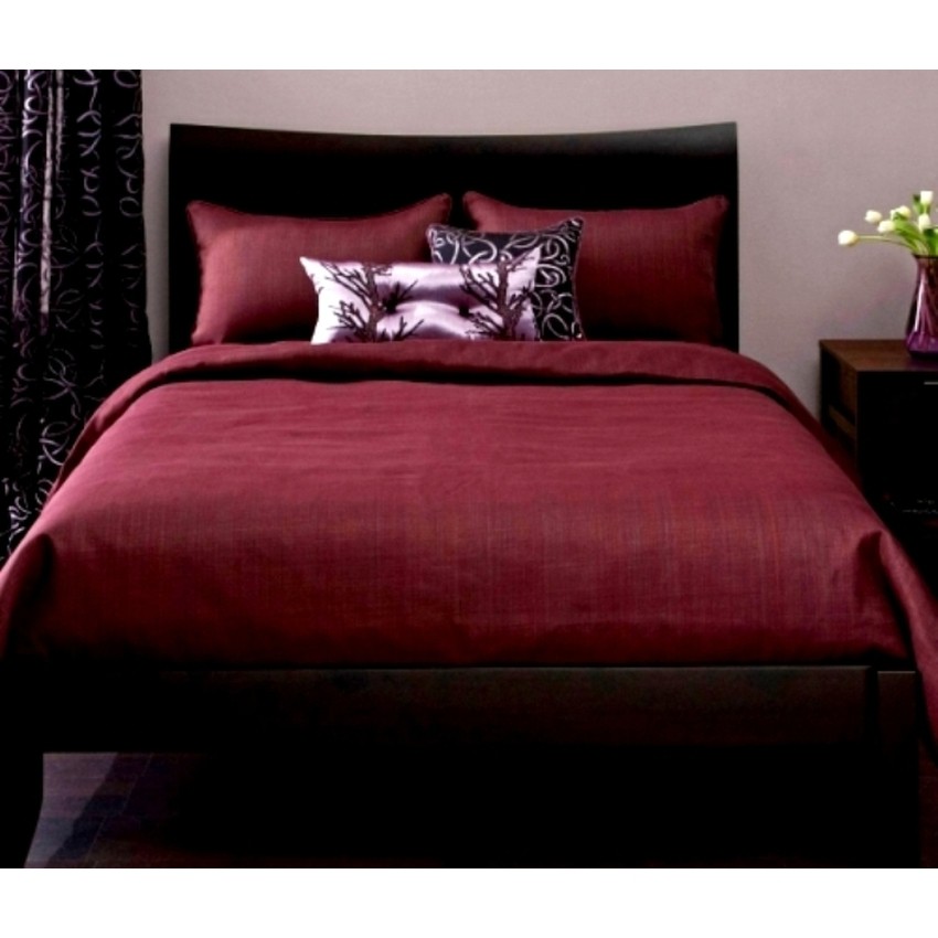 Jaxine Sprei Katun Prada Polos Maroon Polos. Single 120 X 200 X 20cm