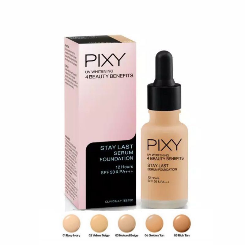 PIXY UV Whitening 4 Beauty Benefits Stay Last Serum Foundation 17ml