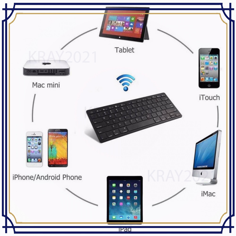 Taffware Ultra Slim Bluetooth Keyboard iOS Android PC KB015