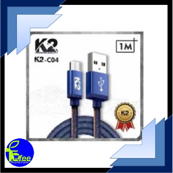 [IMPORT] K2 Kabel Data Denim Premium Quality  Micro USB 2A II 3.5mm
