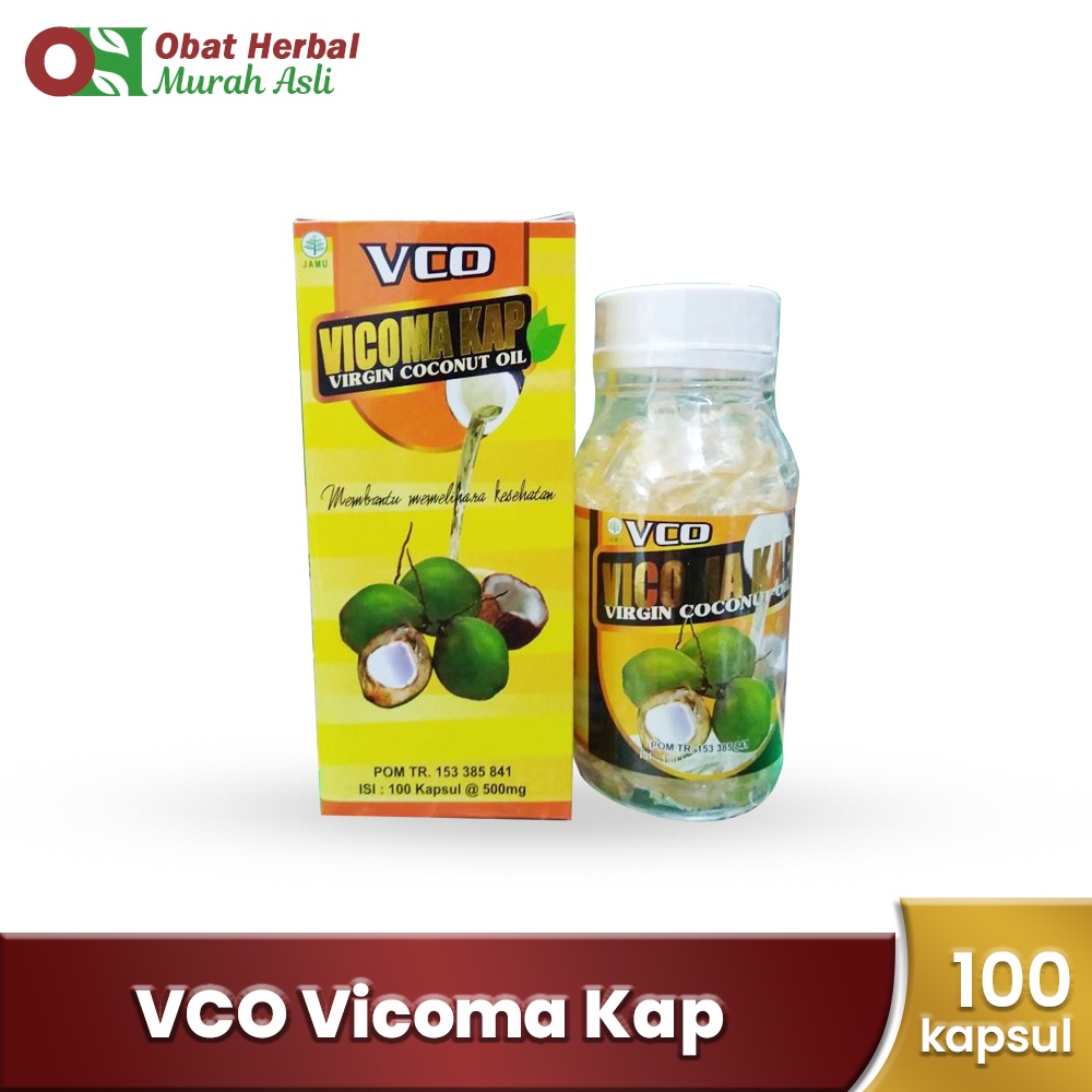 Obat Herbal Kanker | Gangguan Jantung | Influenza | Vicoma Kap Virgin Coconut Oil isi 100 Kapsul