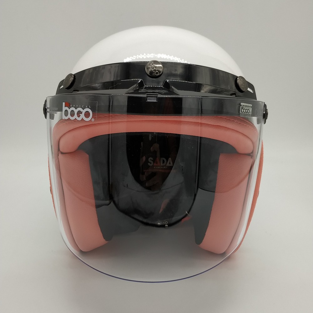 Helm Retro Bogo Wanita Sada Rosa White