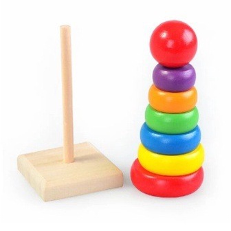 BUYEE GIFT - Rainbow Tower | Menara Donat Kayu | Ring Donat Kayu