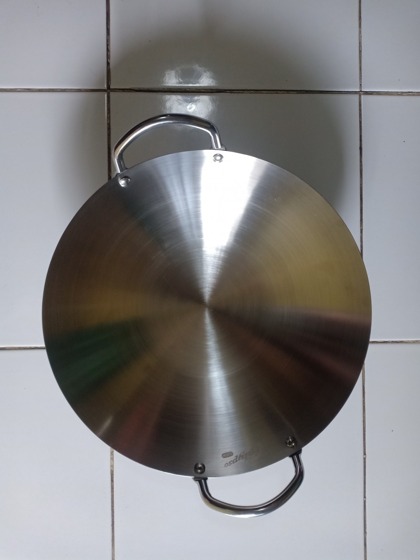 Pamosroom Wajan Stainless 1 Set + Tutup 32cm Kuali Panci Tebal Anti Lengket Tahan Lama Best Seller