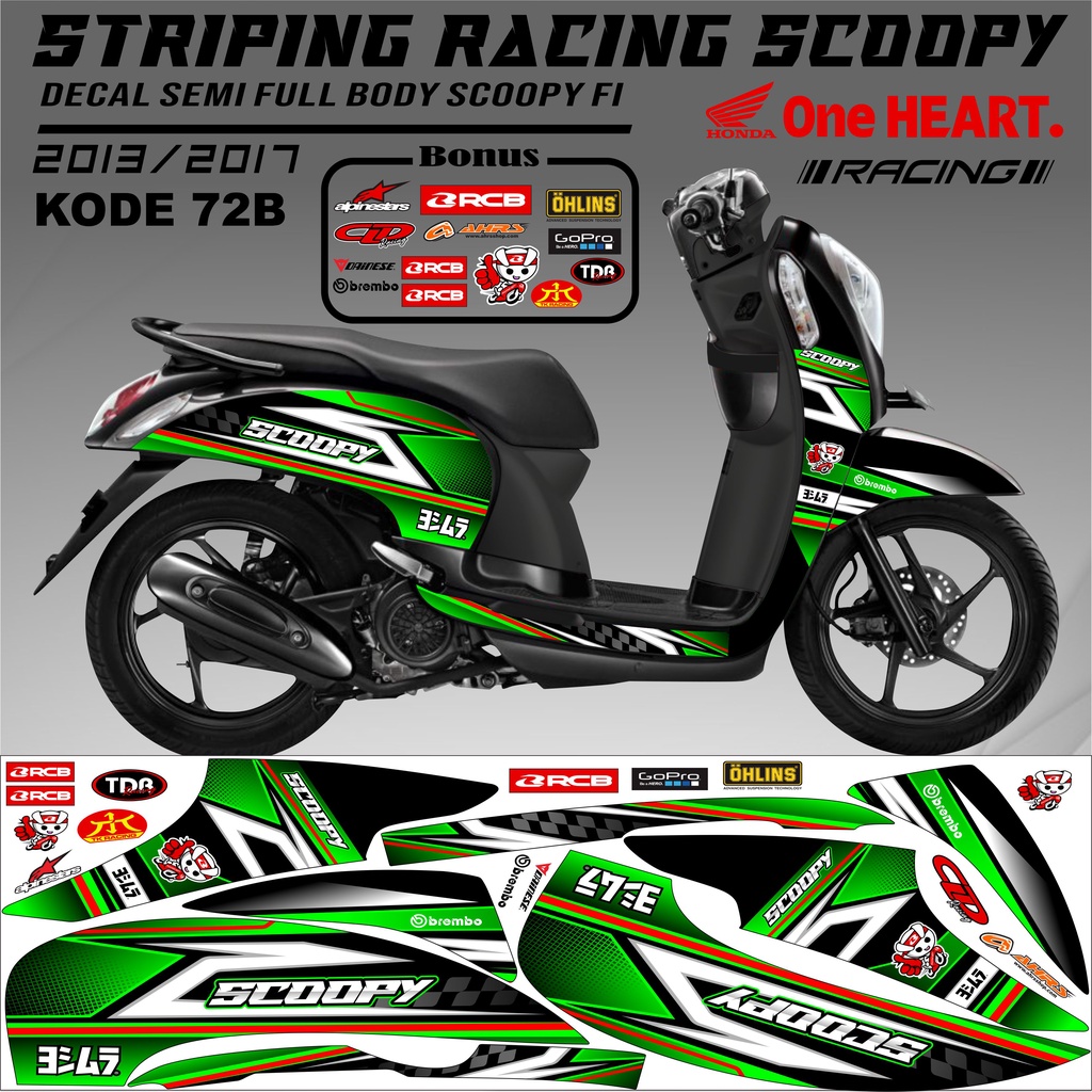 Striping Scoopy Sticker Scoopy 2013/2017 Variasi Kode 72