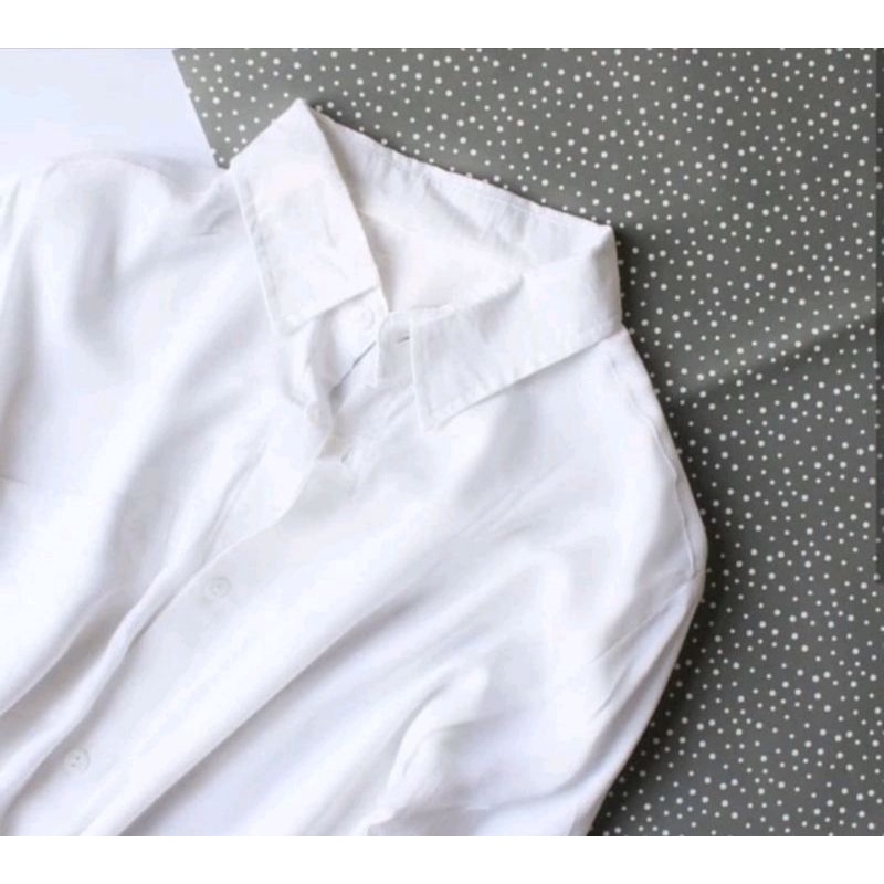 TERLARIS !!! KEMEJA POLOS BASIC WOLFIS / KEMEJA PUTIH KERJA / KEMEJA BASIC TOP / KEMEJA LENGAN BALON / KEMEJA TOYOBA