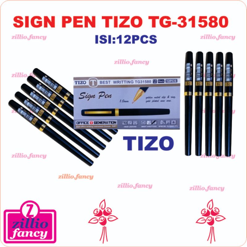 SIGN PEN TIZO -TG 31580 HITAM (Isi 12Pcs)