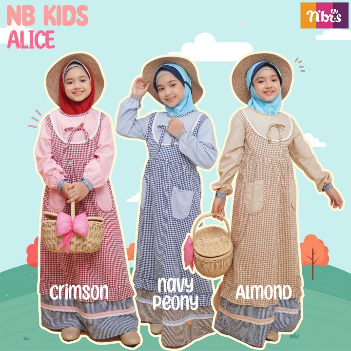 ONE SET BAJU ANAK ROK PANJANG NB KIDS ALICE NIBRAS/BAJU GAMIS ANAK NIBRAS TEEN NT 072/ FASHION MUSLI