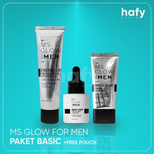 MS GLOW FOR MEN BASIC Skincare Pria Paket Perawatan Wajah Original MS GLOW