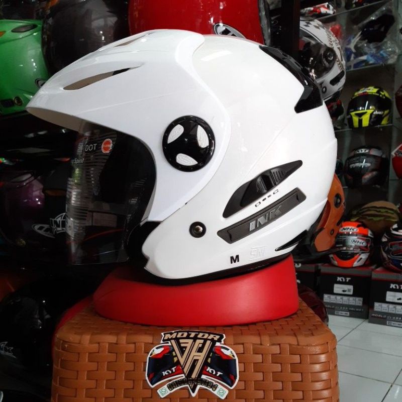HELM INK FLASH SOLID WHITE-DOUBLE VISOR ORIGINAL INK