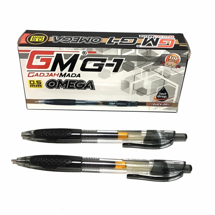

Hemat Harga Grosir (1Kotak/12Pcs ) Pulpen Gel G-1 Omega 0,5Mm Gadjah Mada Sale!!!