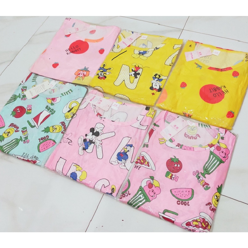 DASTER KARAKTER PAKAIAN TIDUR SPANDEK IMPORT JUMBO KARAKTER LUCU BAJU HARGA GROSIR