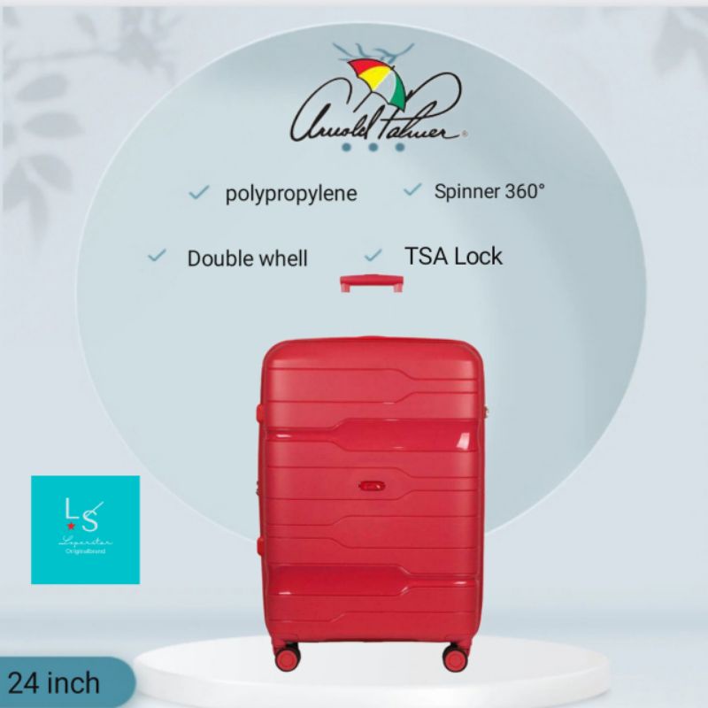 koper 24 inch Arnold Palmer spinner TSA Lock expand red | merah