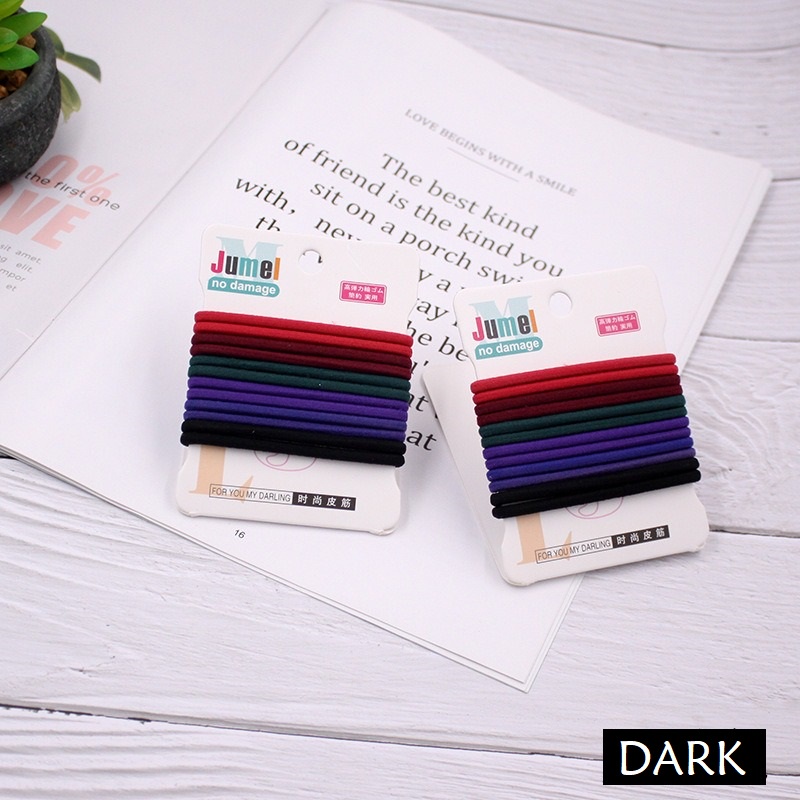 [12pcs] Ikat Rambut Ponytail Korea Set isi 12 pcs / Karet Rambut / Kuncir Rambut Warna Warni-4