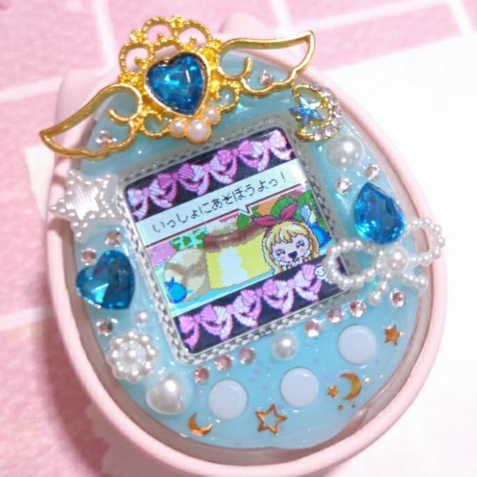 Face Plate Tamagotchi 4u Bandai Kawaii Wings Blue