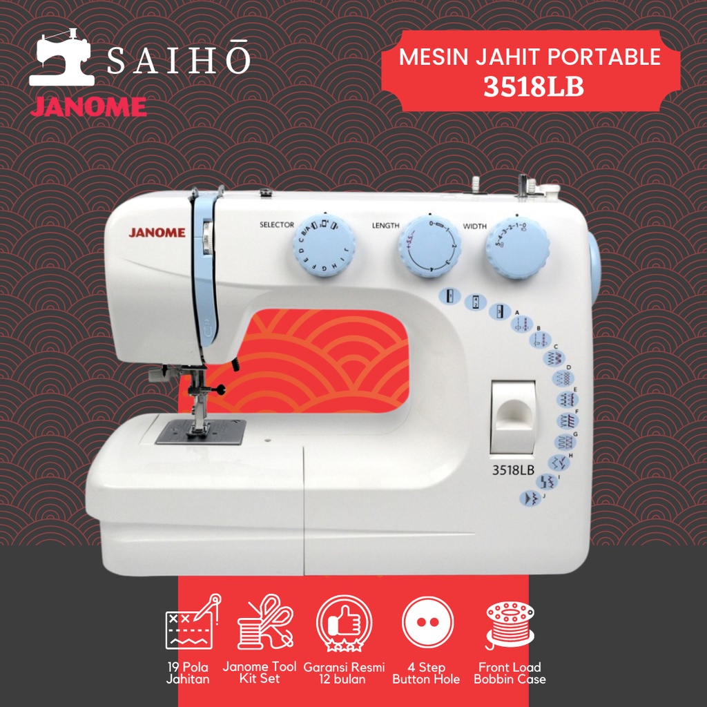 JANOME 3518LB / 3518 LB - Mesin Jahit Portabel