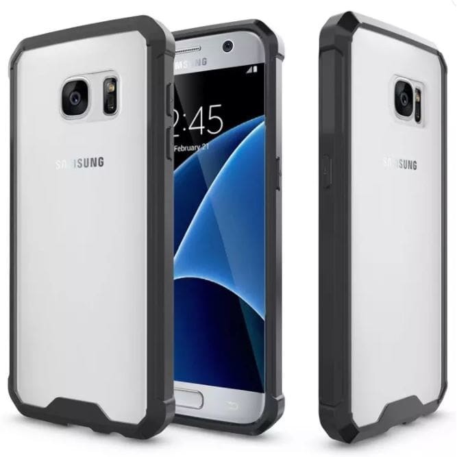 SS6421 - SHOCKPROOF TPU CLEAR CASE GALAXY S7 EDGE BLACK