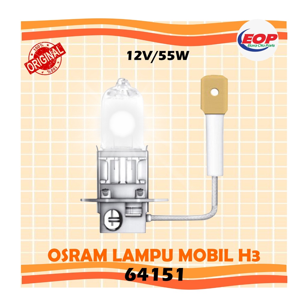 Osram Lampu Mobil H3 Original 64151 PK22s 12V 55W