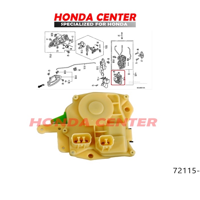 actuator sentral central door lock  bagasi jazz gd3 city gd8 civic vti vtis stream crv rd gen2 2001 2002 2003 2004 2005 2006 2007 2008