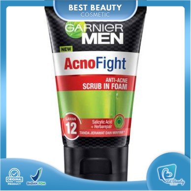 ★ BB ★ Garnier Men Acno Fight Anti-Acne Scrub In Foam Cleanser | Garnier Men Acno Fight Wasabi Brightening