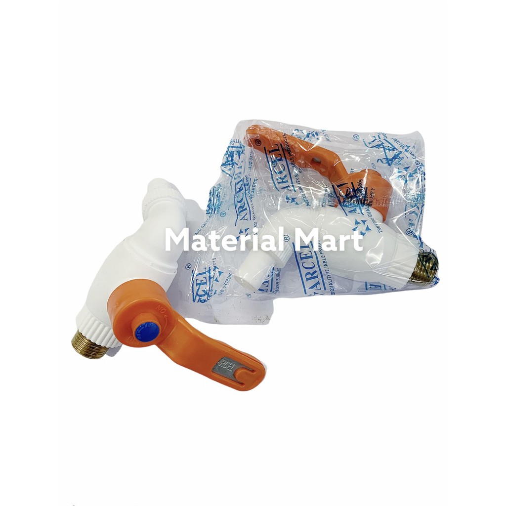 Keran Air Jumbo PVC 1/2” | Kran Taman Plastik Kuningan ASLI 1/2 Inch | Material Mart