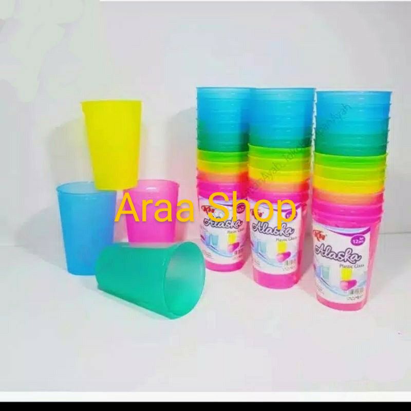 Gelas Plastik Alaska KH Warna 1pcs Bagus Tebal Cerah Mug Cangkir Minum Grosir Murah