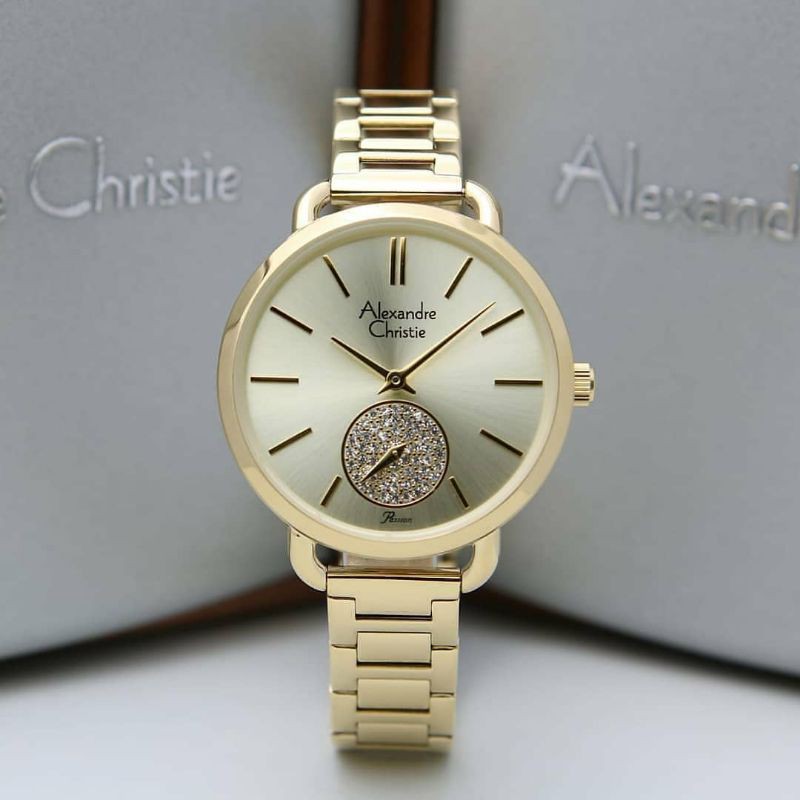 Jam Tangan Alexander Christie Wanita original gold ac2907