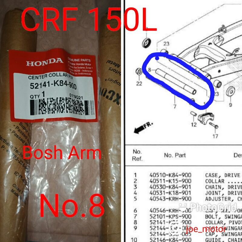 Bosh Arm (Center collar Pivot) CRF150L original AHM