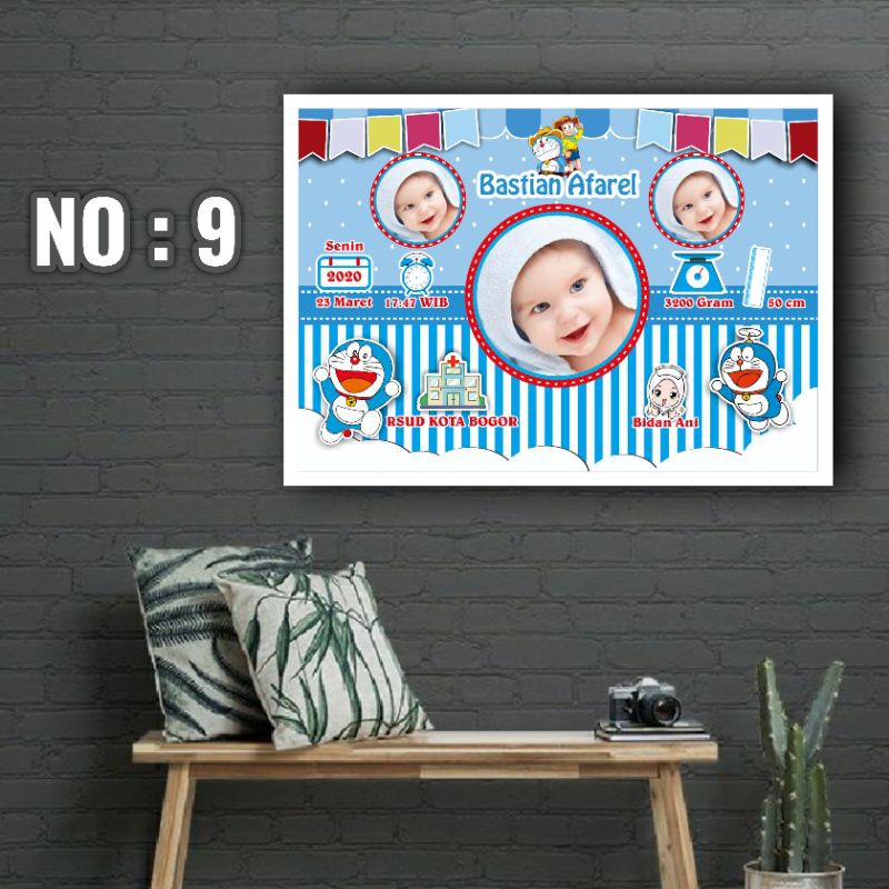 BIODATA BAYI PLUS BINGKAI 40X30 KAYU MDF PREMIUM LAMINASI GLOSY