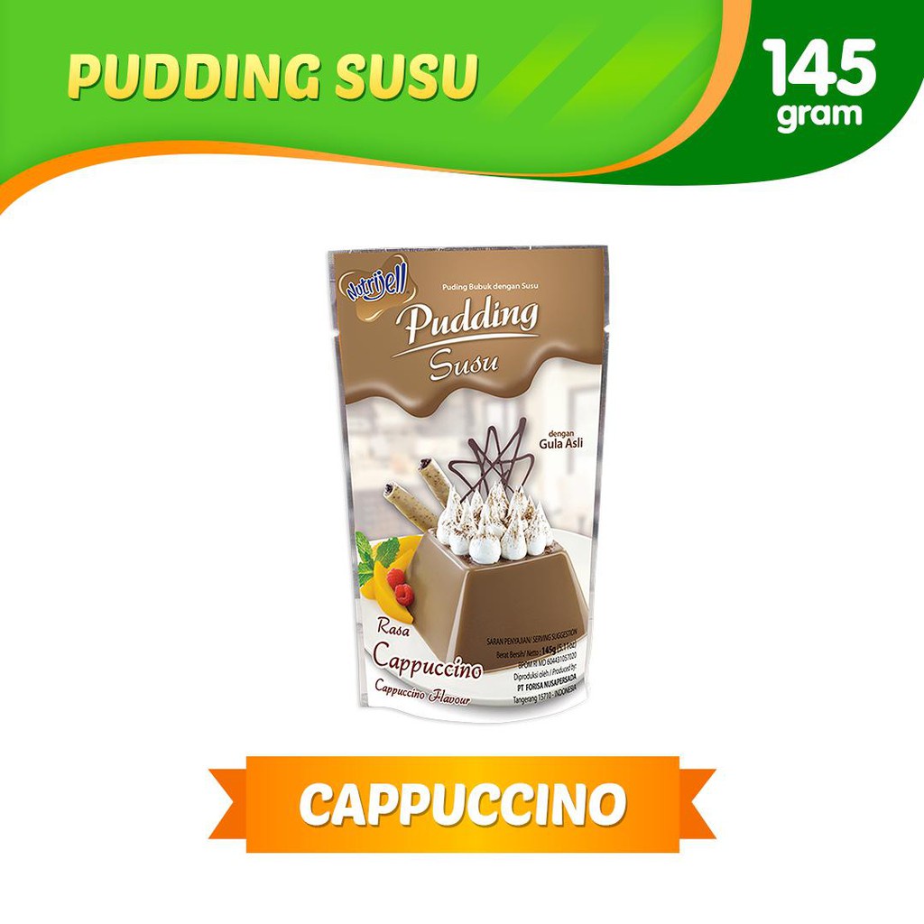 NUTRIJELL PUDING SUSU SANTAN 145 GRAM ANEKA RASA PUDDING ALL VARIANT BUAH NUTRIJEL COKLAT MANGGA VANILA PANDAN 170 gr 110 142 130 120 GROSIR MURAH SNACK MAKANAN RINGAN LAPIS SERBUK PUDING HALAL BPOM