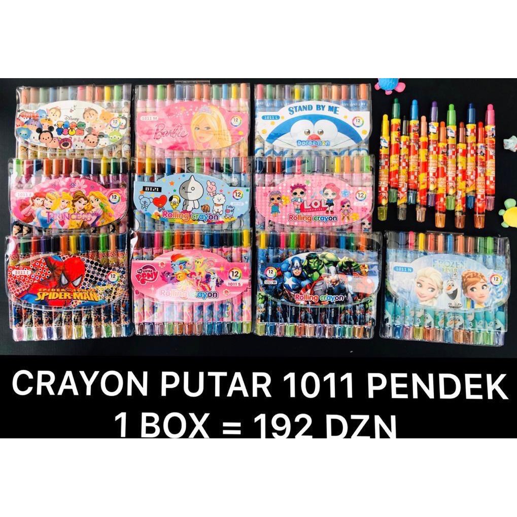 

Crayon Putar Pendek 12 Warna Karakter Fancy ( 1 Set Isi 12 Warna)