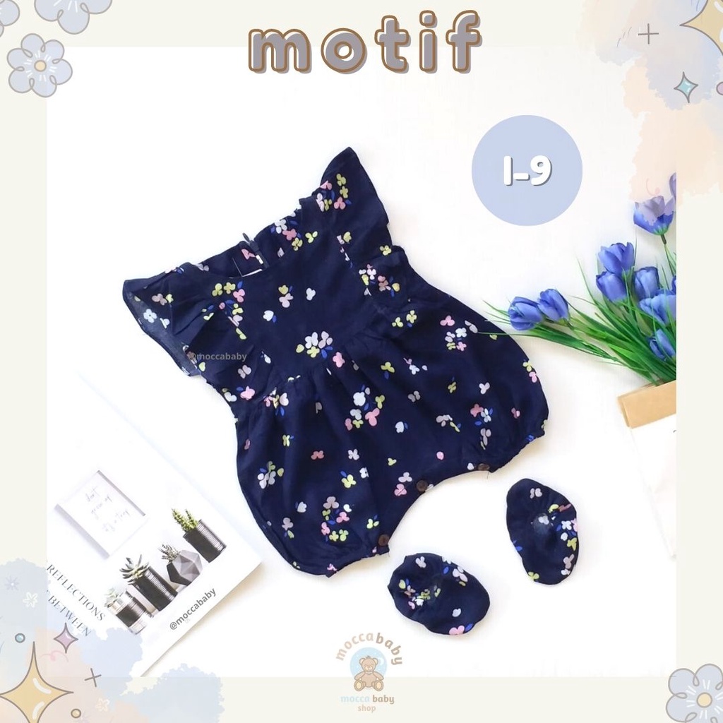 MBSS - BBB JUMPSUIT ZEELAA setelan anak perempuan jumper bayi motif bunga lucu free sarung kaki PART 2