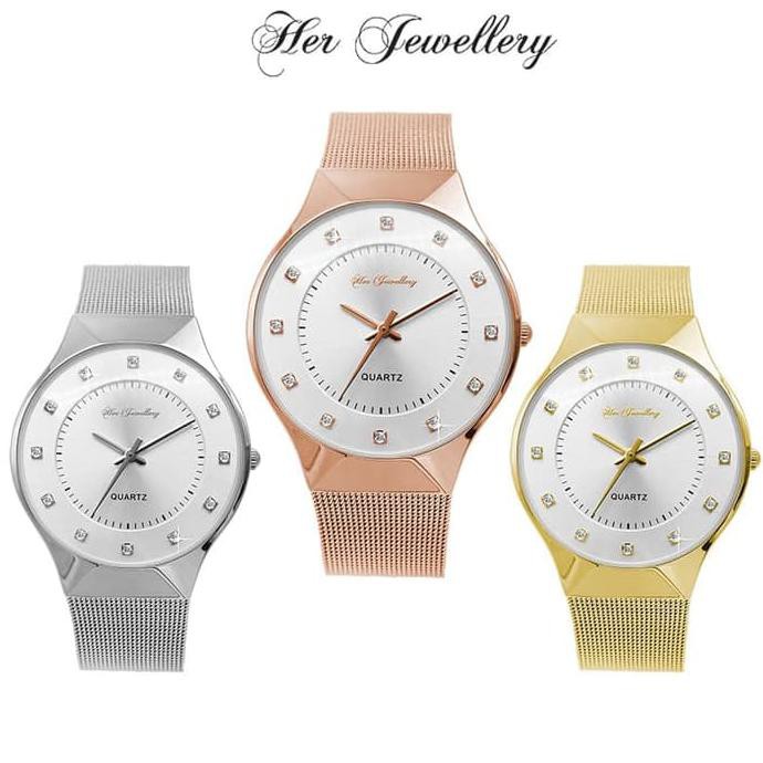 TERBARU CLASSIC MESH WATCH - JAM TANGAN KRISTAL SWAROVSKI BY HER JEWELLERY TERLARIS