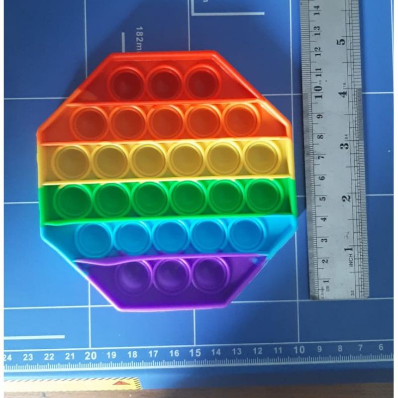 New fidget push Pop Its Round Toy Push bubble stress kids pop it murah popit mainan anak rainbow-3