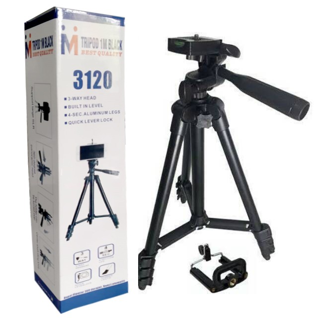 Tripod 3120 1M Black Tripod Camera Hp Kamera Free Holder U Pouch Digital 3Stand Smartphone Alumunium