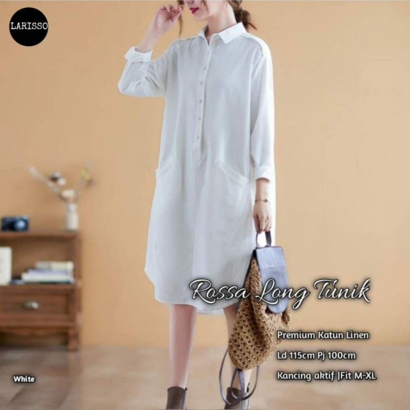 Rossa long tunik katun linen jumbo LD 115 XXL