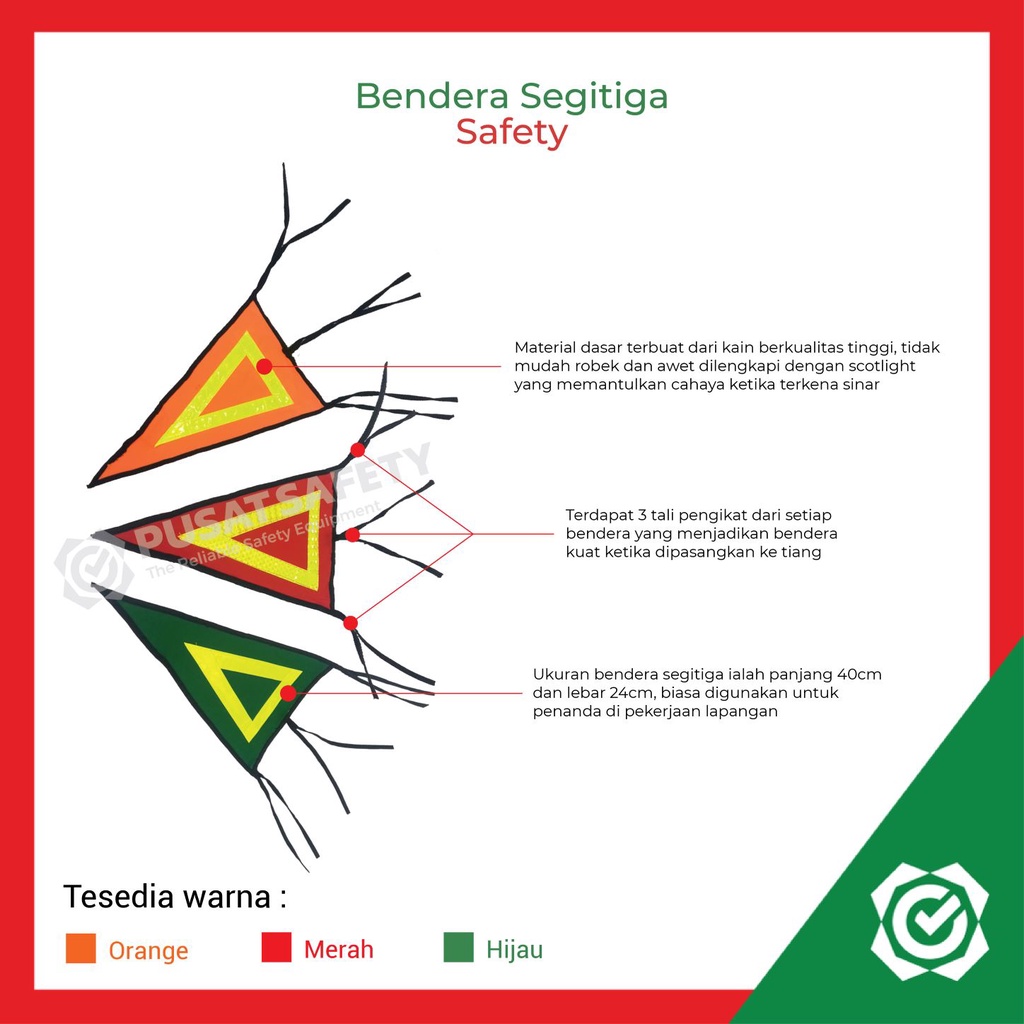 Bendera Safety Segitiga Jaring Scotlight