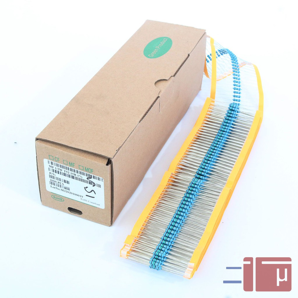 x10 Resistor 15R 15 Ohm 1/2W Metal Film 1% Taiwan Kaki Tembaga