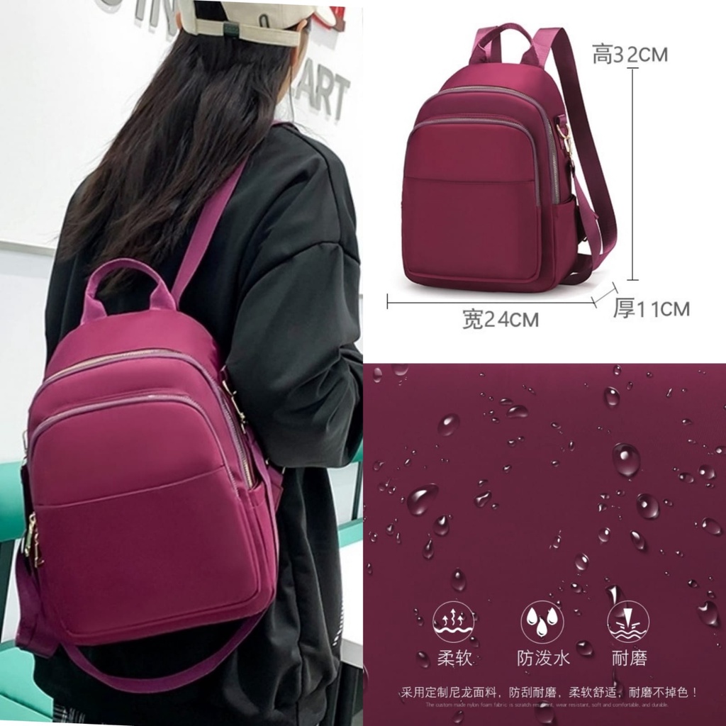 TAS RANSEL WANITA BACKPACK ANTI AIR IMPORT KOREA UNGU CIPHER TA576P3 MURAH CEWEK PUNGGUNG GENDONG SEKOLAH KULIAH KERJA REMAJA PREMIUM BATAM KEKINIAN