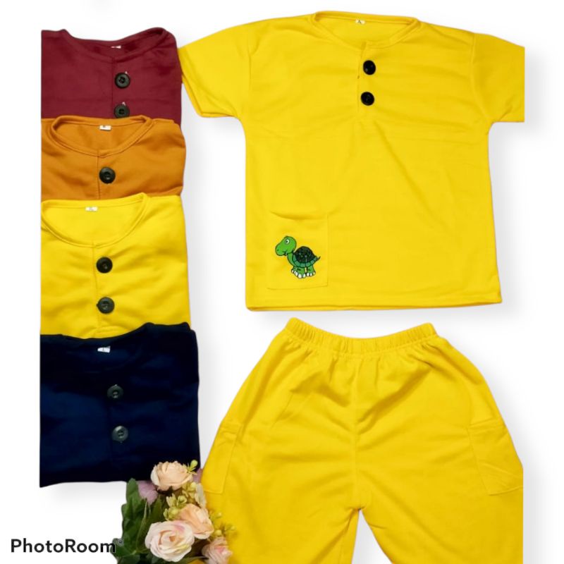 SETELAN ANAK KIANO KANCING / SETELAN ANAK KIANO PENDEK / SETELAN ANAK KIANO / BAJU ANAK KIANO LAKI L