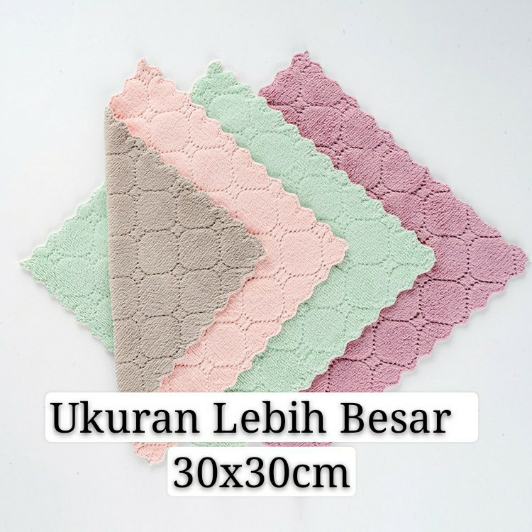 Kain Lap 2 Sisi Size 30x30 Lebih Tebal/kain Lap Dapur