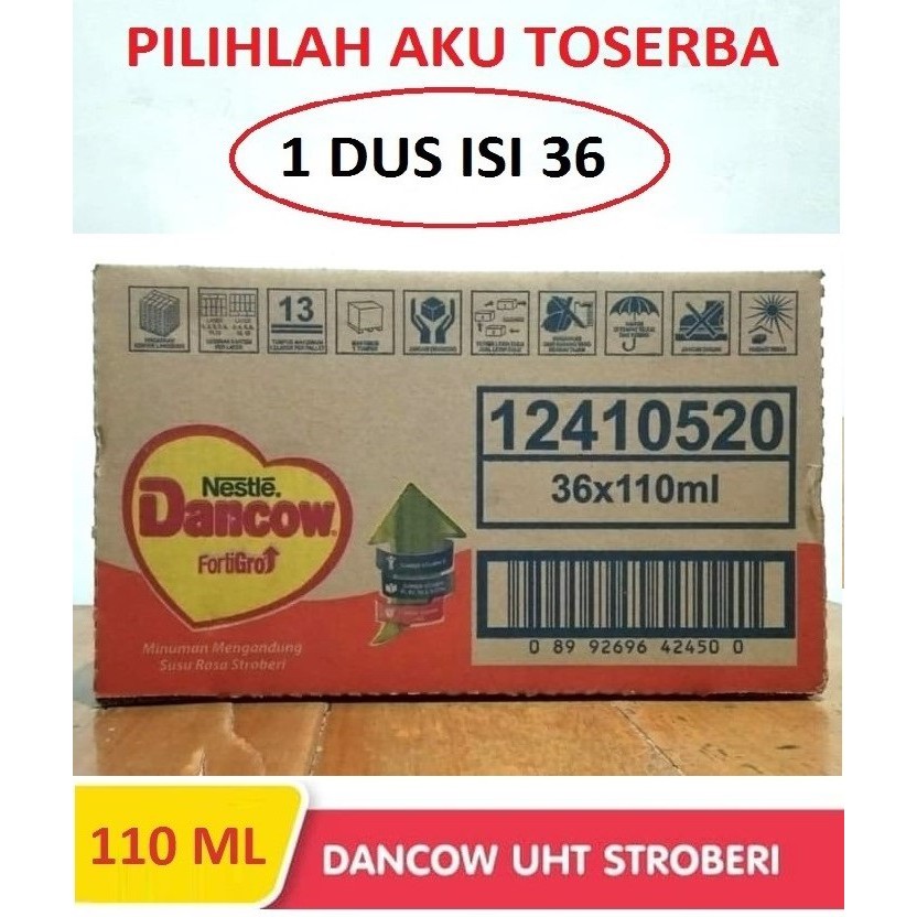 Susu DANCOW UHT STROBERI FortiGro - 110 ml (1 DUS isi 36)