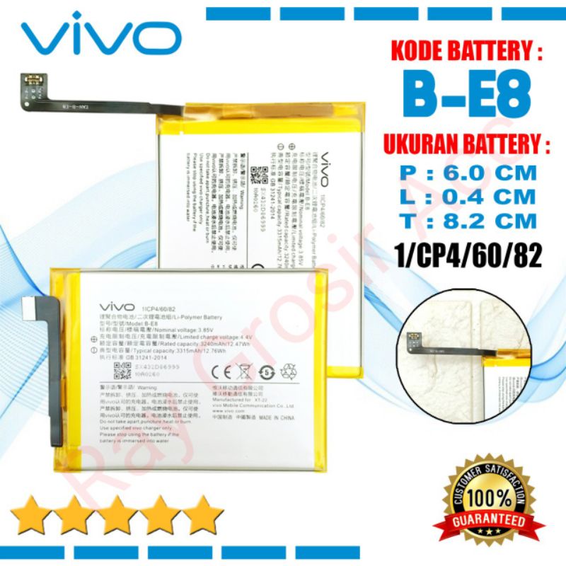 Baterai Original Vivo BE8 B-E8 Y97 V11 V11i V1813T V1813 V1813A