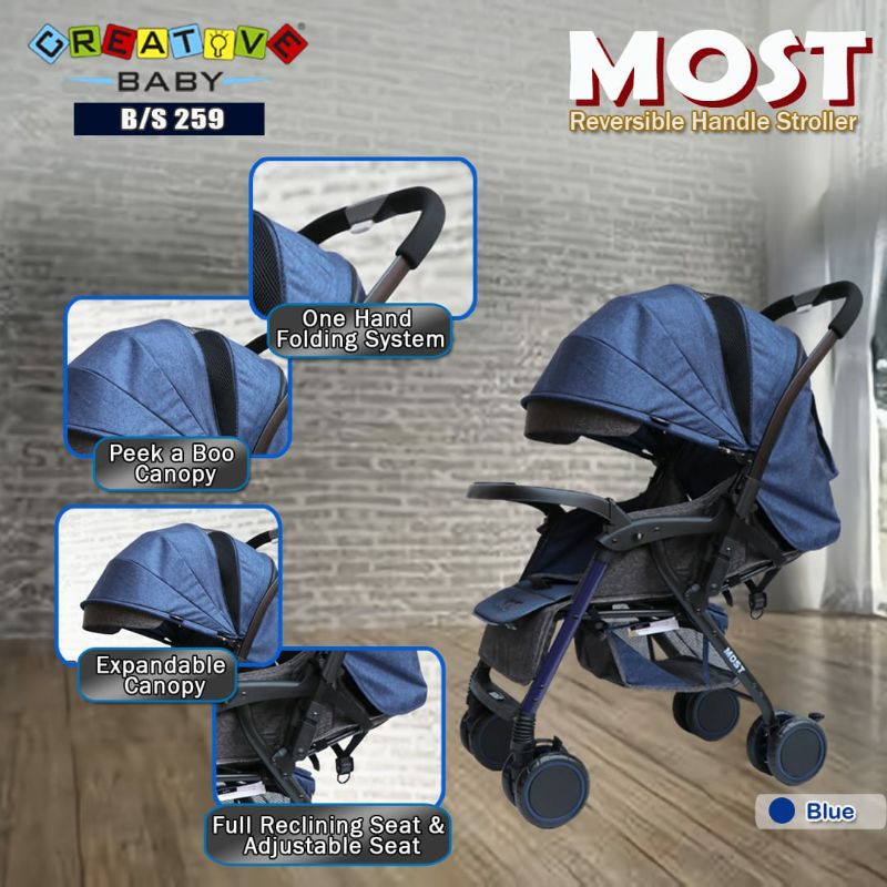 [TERMURAH CARGO JTR] Stroller Wonfuss 511 Baby Bliss 898 S Pliko Stream R Nevada 395 R Creative Most Space Baby SB 6211 6066-1 320 KADO Bayi Anak MURAH-Creative most Blue