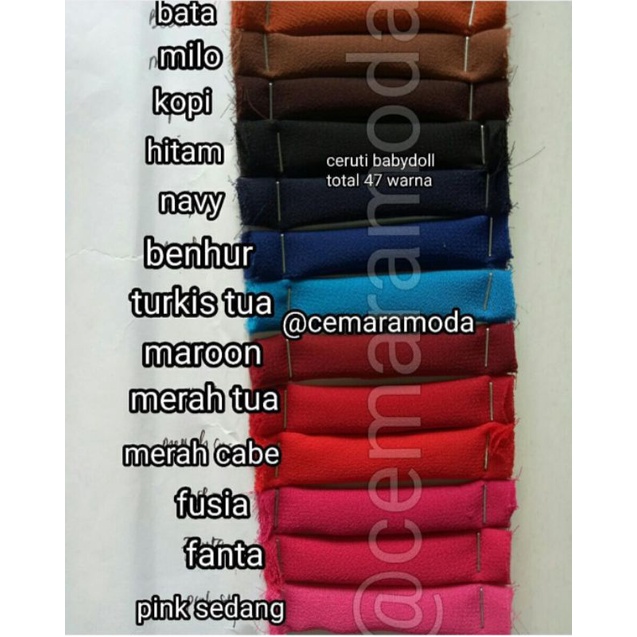 Kain Ceruti Babydoll Bahan PER 0.5meter / Ceruty Cerutty Cerutti Cerruti Seruty Seruti Baby Doll / kain gamis kerudung instant hijab instan jilbab pasminah segitiga