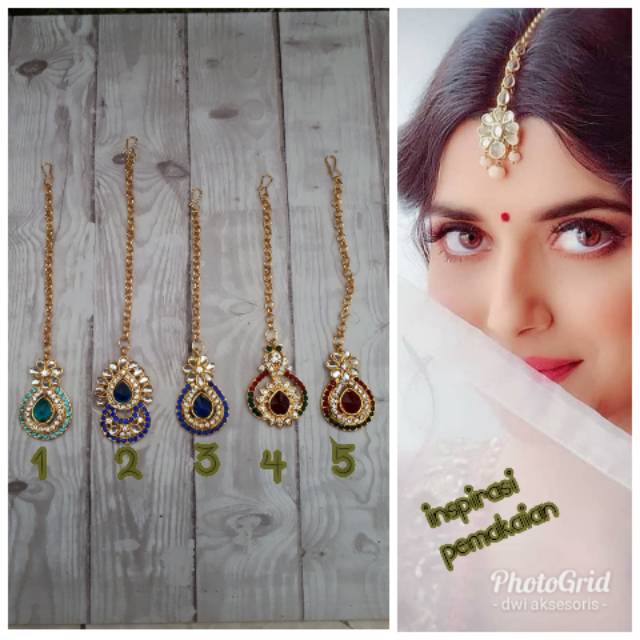 Hiasan kepala / hiasan kening / tikka / aksesoris india | Shopee Indonesia