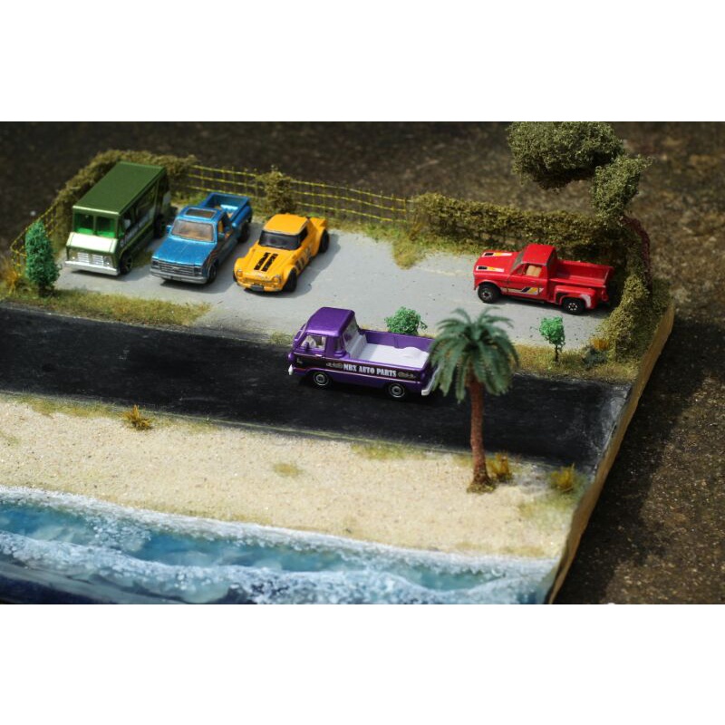 Diorama Diecast Hotwheels Pantai Dan Parkiran