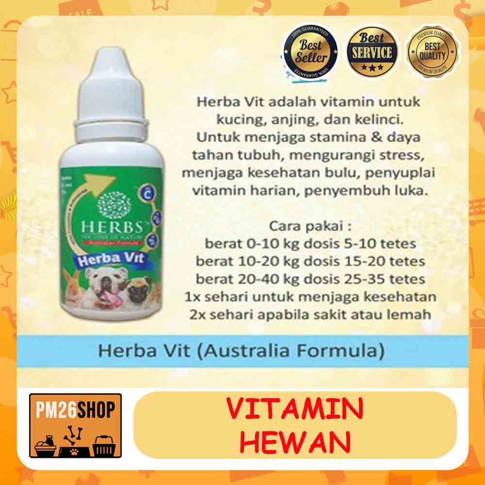 Vitamin Kucing Vitamin Anjing Vitamin Kelinci Vitamin Hewan HERBS