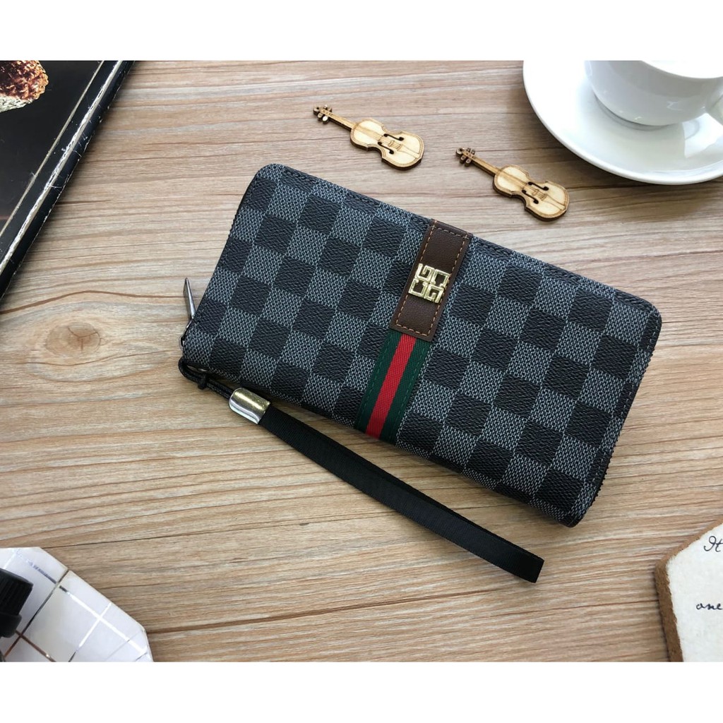 BQ 3248 RISCE DOMPET PANJANG IMPORT WANITA CEWEK PEREMPUAN JAKARTA BATAM MOTIF KOTAK LT 1585