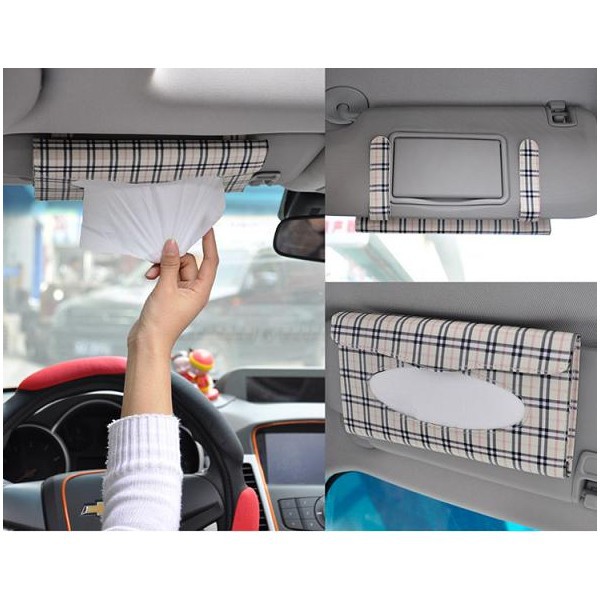 Tempat Tissue Tisu Sunvisor Mobil Model Garis